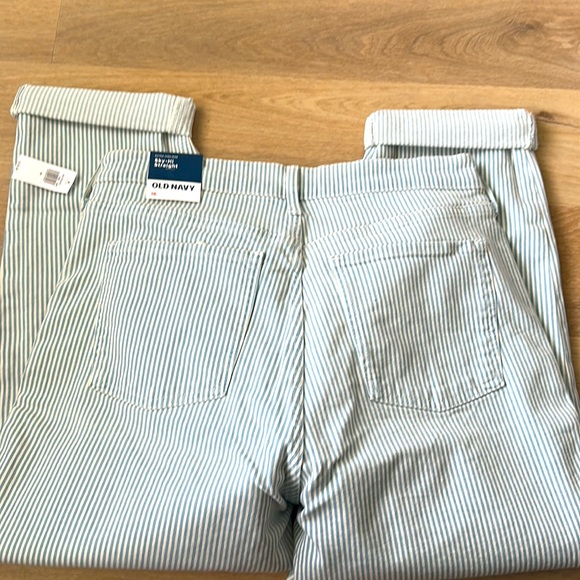 Extra High Rise Blue/White Striped Stretch Jeans - Picture 4 of 5